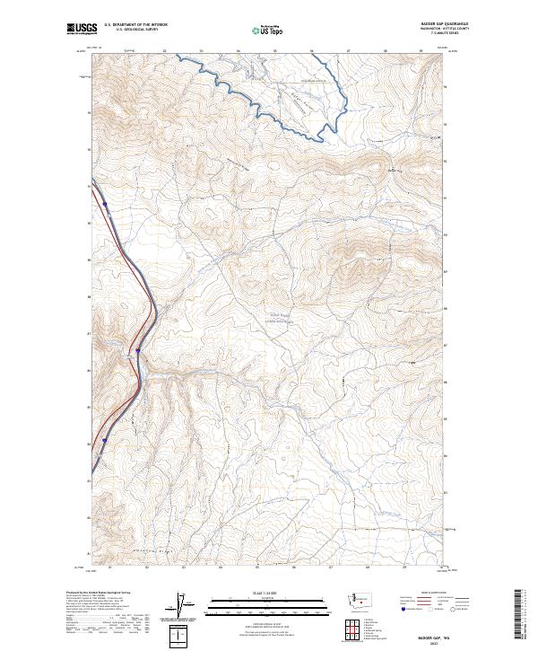 US Topo 7.5-minute map for Badger Gap WA