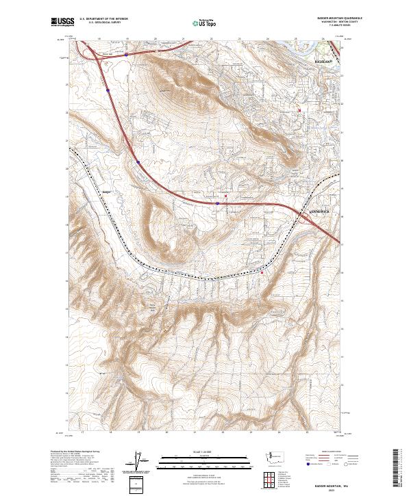 US Topo 7.5-minute map for Badger Mountain WA
