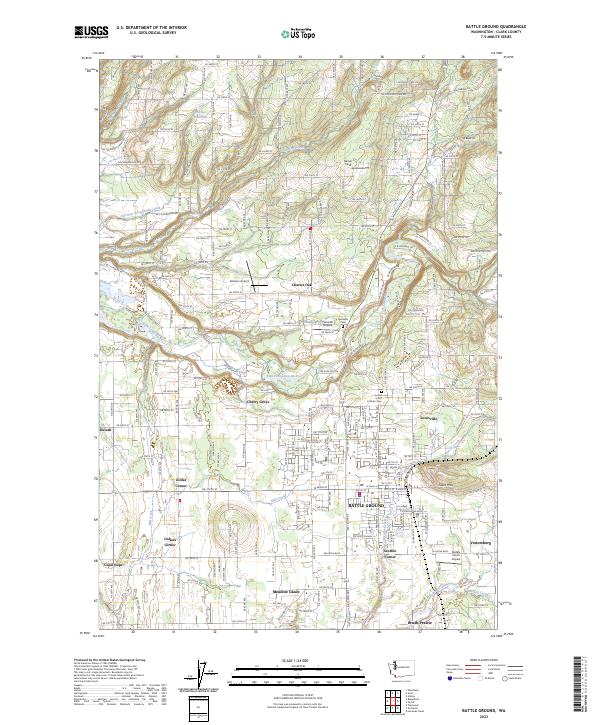 US Topo 7.5-minute map for Battle Ground WA