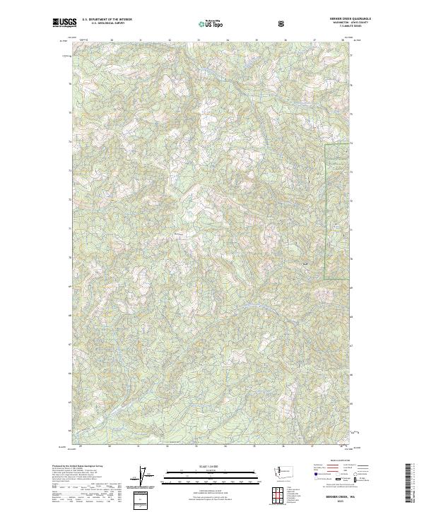 US Topo 7.5-minute map for Bernier Creek WA