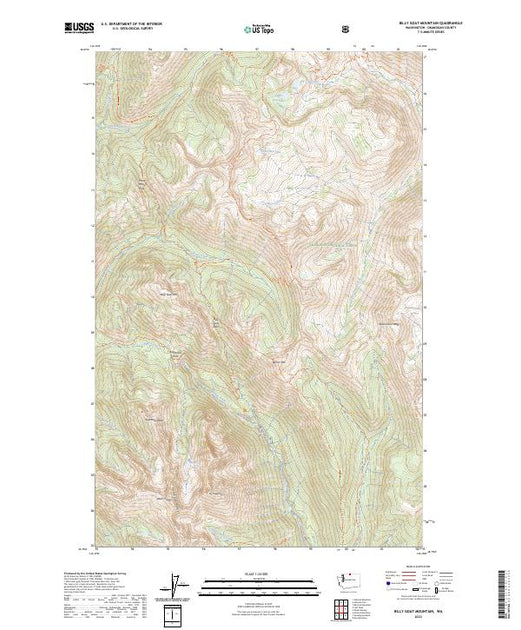 US Topo 7.5-minute map for Billy Goat Mountain WA – American Map Store