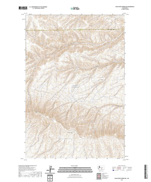 US Topo 7.5-minute map for Black Rock Spring NE WA – American Map Store