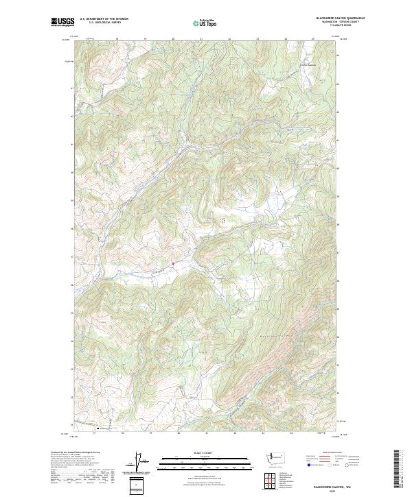 US Topo 7.5-minute map for Blackhorse Canyon WA