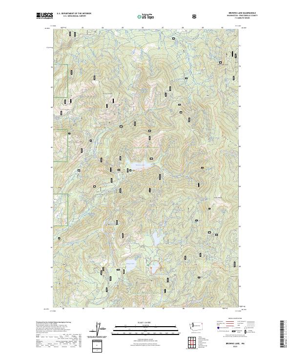 US Topo 7.5-minute map for Browns Lake WA