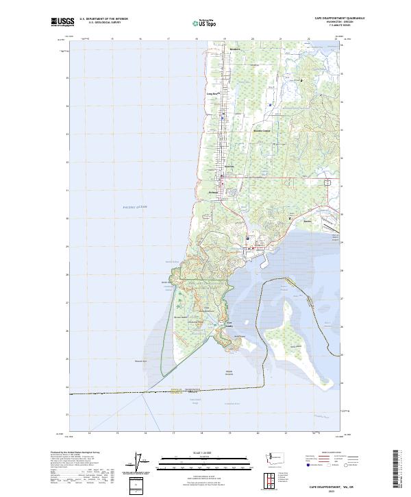 US Topo 7.5-minute map for Cape Disappointment WAOR