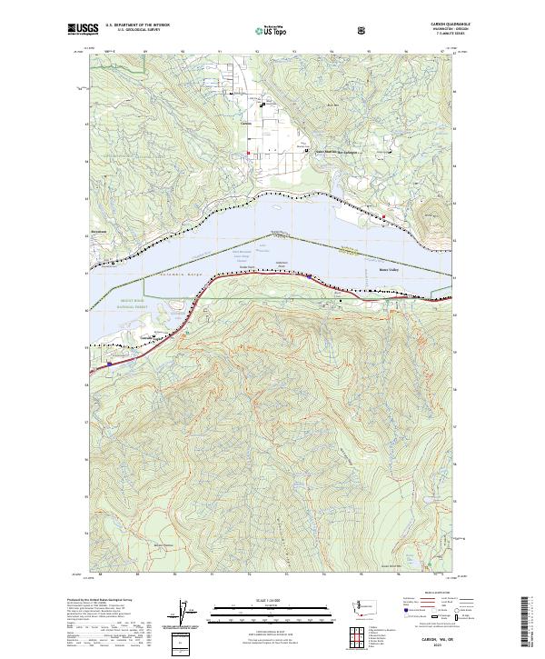 US Topo 7.5-minute map for Carson WAOR