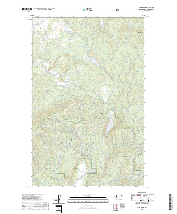 US Topo 7.5-minute map for Cliff Ridge WA – American Map Store