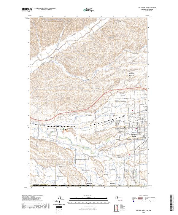 US Topo 7.5-minute map for College Place WAOR