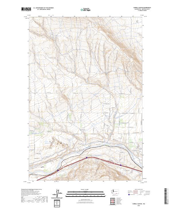 US Topo 7.5-minute map for Corral Canyon WA