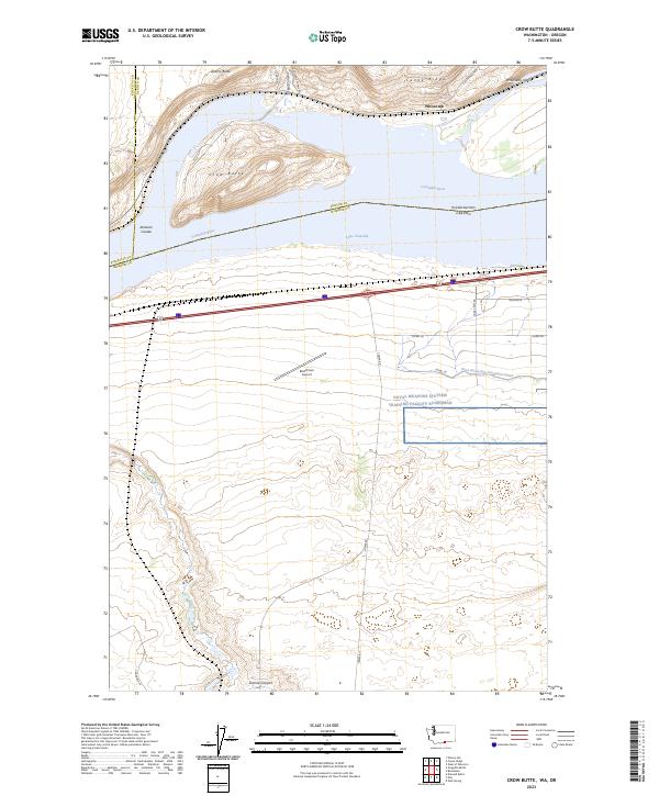 US Topo 7.5-minute map for Crow Butte WAOR