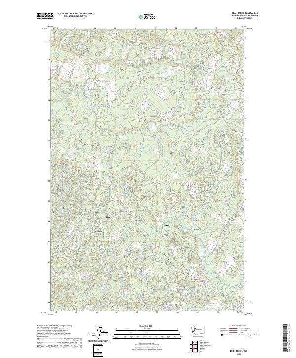 US Topo 7.5-minute map for Dean Creek WA