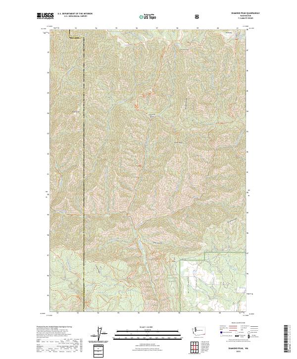 US Topo 7.5-minute map for Diamond Peak WA