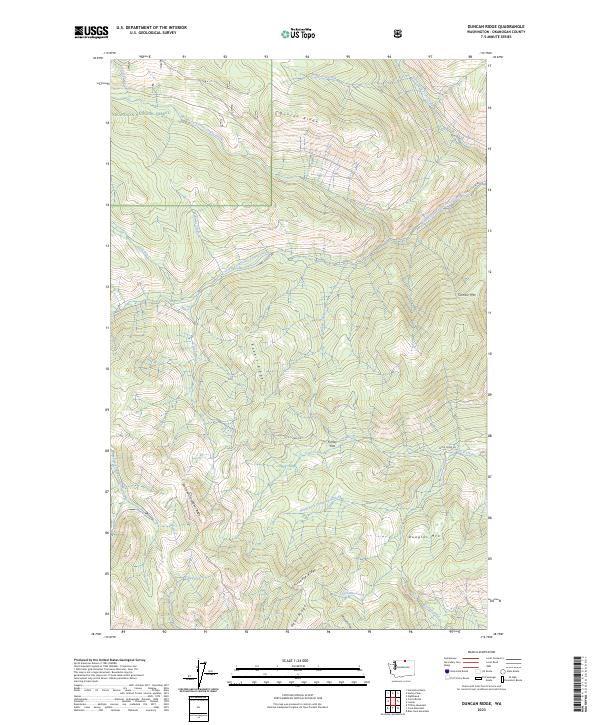 US Topo 7.5-minute map for Duncan Ridge WA – American Map Store