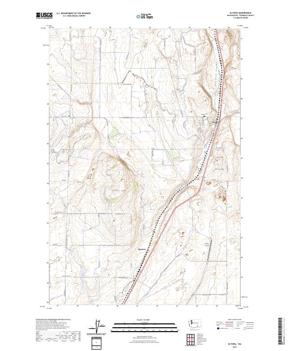 US Topo 7.5-minute map for Eltopia WA – American Map Store