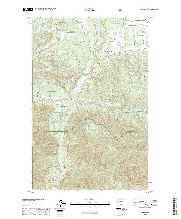 US Topo 7.5-minute map for Elwha WA