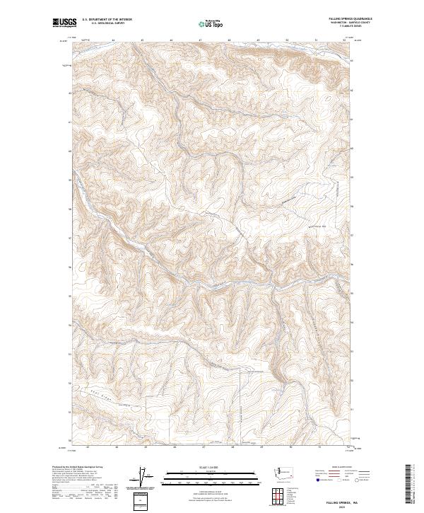 US Topo 7.5-minute map for Falling Springs WA – American Map Store