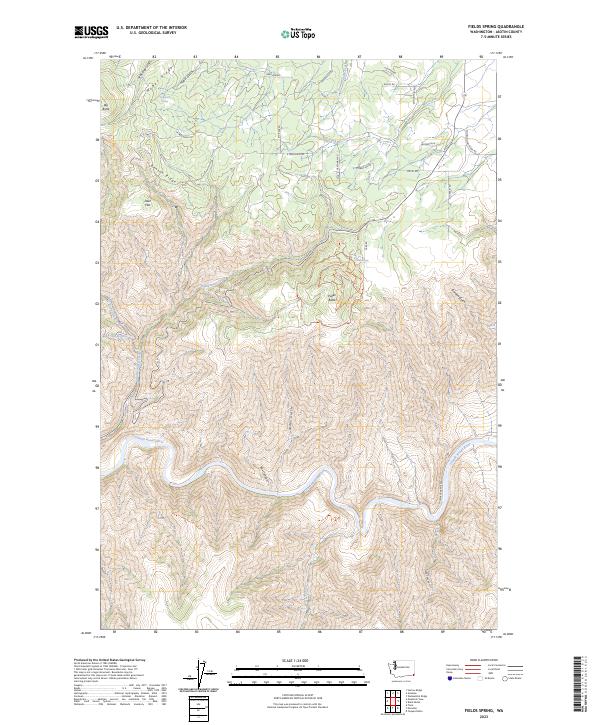 US Topo 7.5-minute map for Fields Spring WA