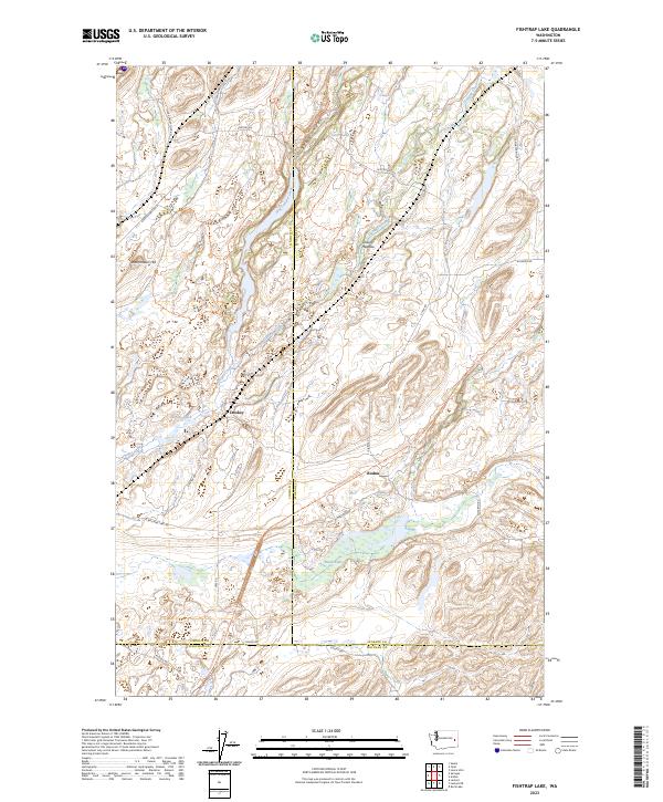 US Topo 7.5-minute map for Fishtrap Lake WA