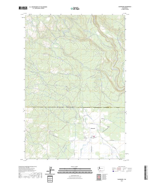 US Topo 7.5-minute map for Glenwood WA