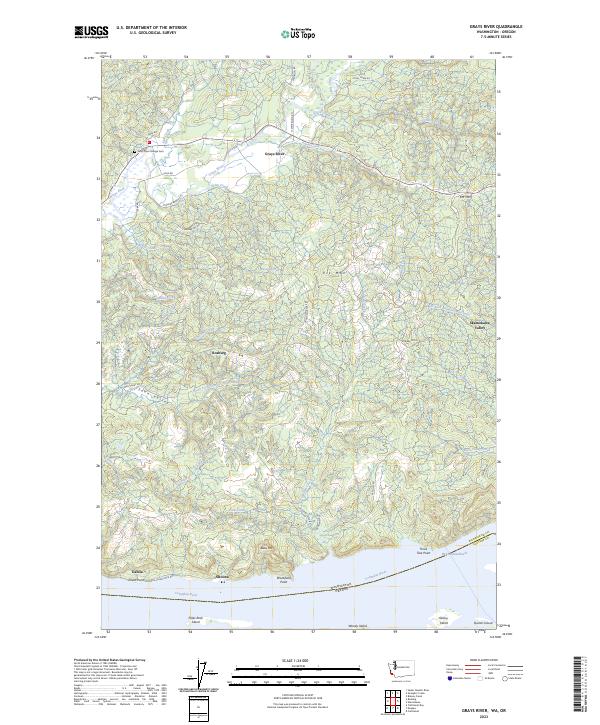 US Topo 7.5-minute map for Grays River WAOR
