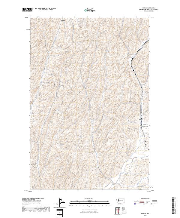 US Topo 7.5-minute map for Hadley WA – American Map Store