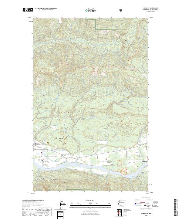 US Topo 7.5-minute map for Hamilton WA – American Map Store