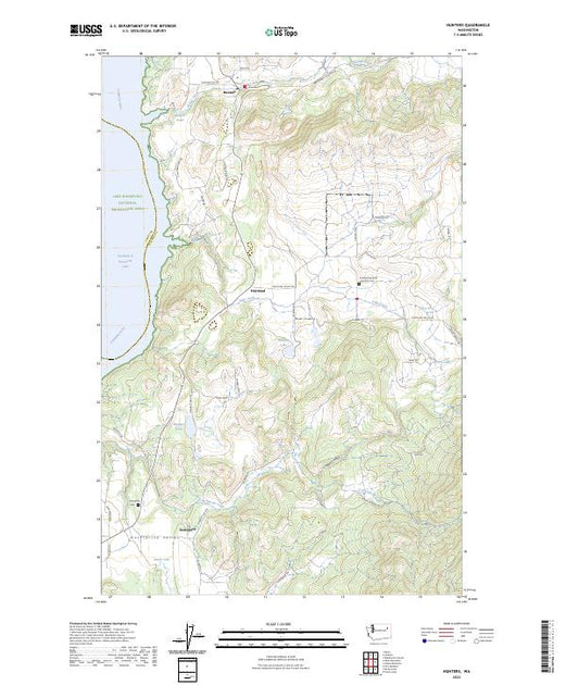 US Topo 7.5-minute map for Hunters WA – American Map Store