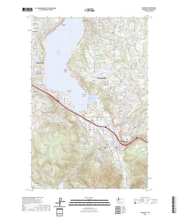 US Topo 7.5-minute map for Issaquah WA – American Map Store