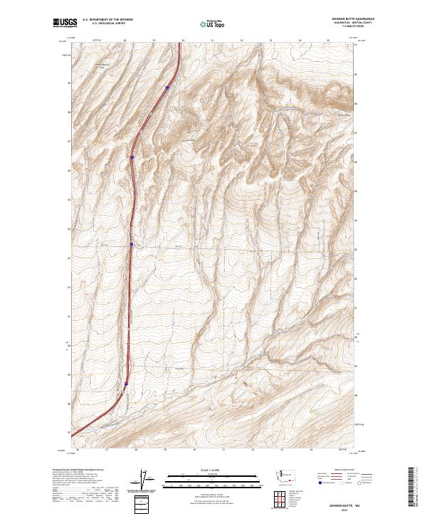 US Topo 7.5-minute map for Johnson Butte WA