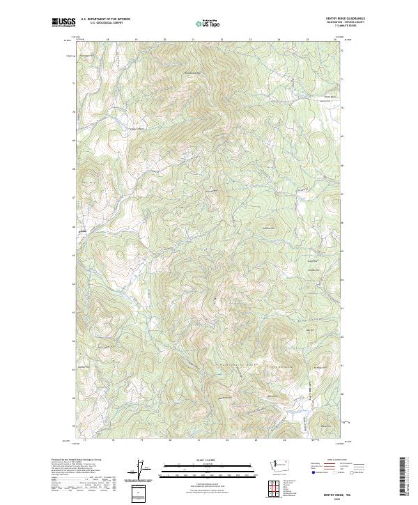 Entry Kentry US Topo 7.5-minute map for Kentry Ridge WA – American Map Store