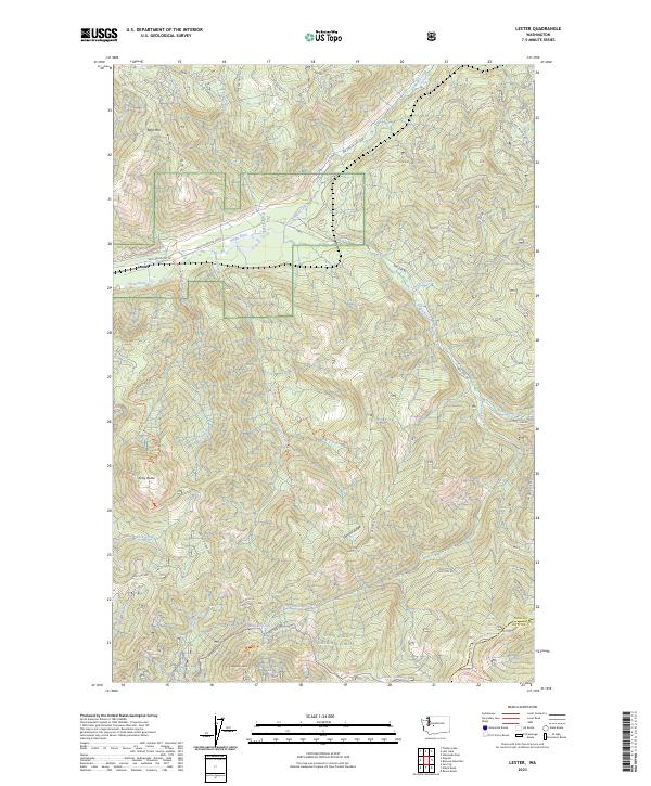 US Topo 7.5-minute map for Lester WA – American Map Store