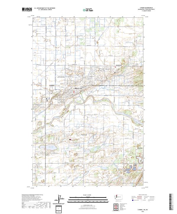 US Topo 7.5-minute map for Lynden WABC – American Map Store