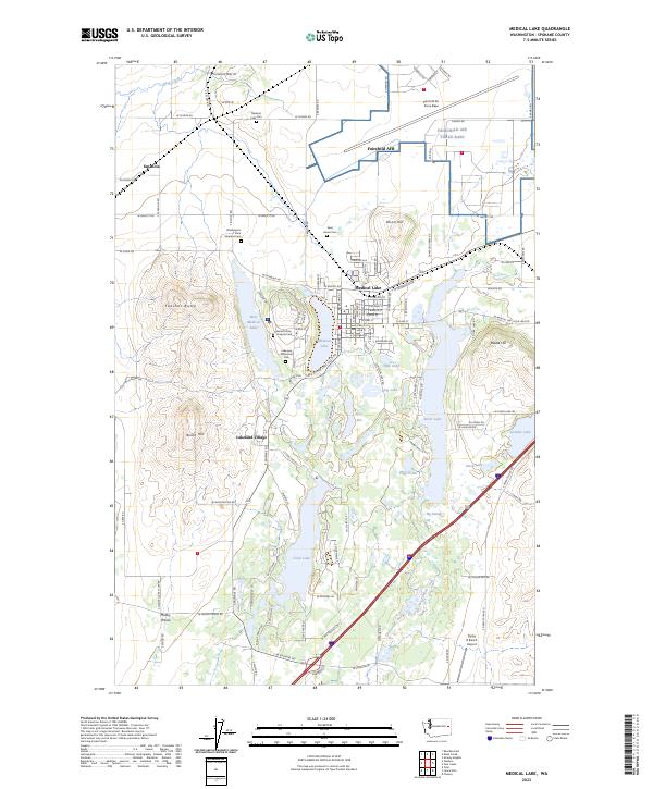US Topo 7.5-minute map for Medical Lake WA