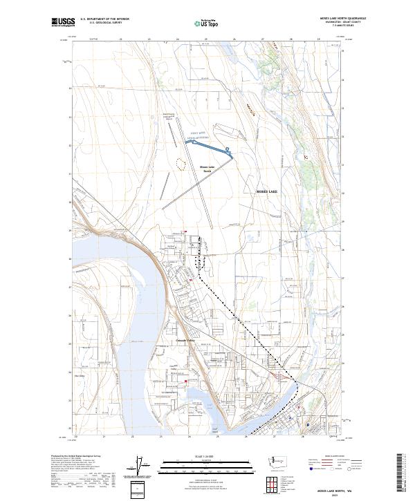 US Topo 7.5-minute map for Moses Lake North WA