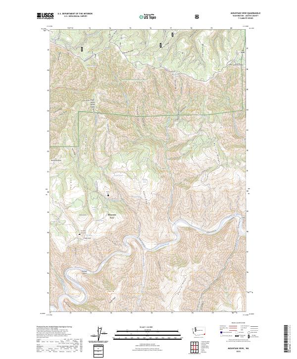 US Topo 7.5-minute map for Mountain View WA