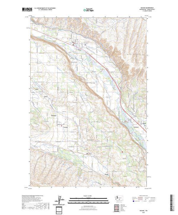 US Topo 7.5-minute map for Naches WA – American Map Store