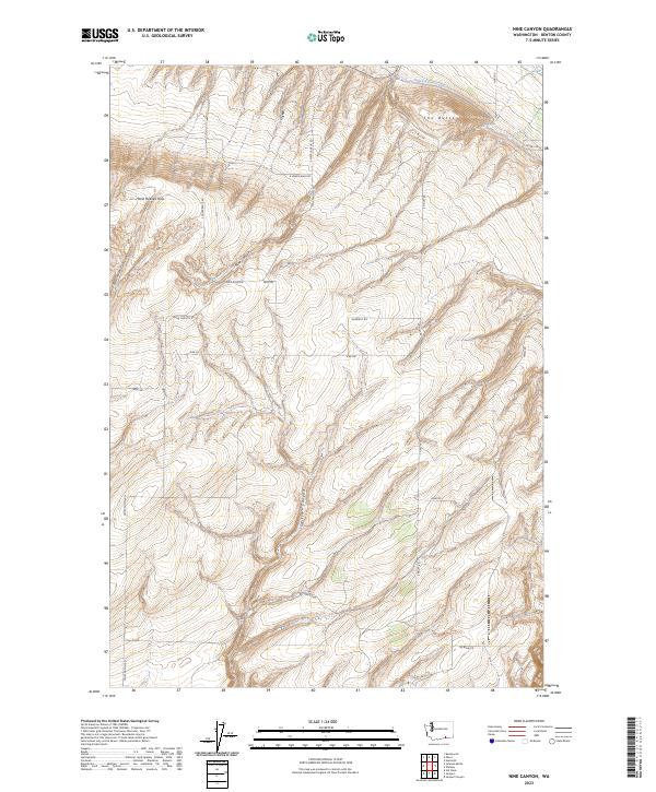 US Topo 7.5-minute map for Nine Canyon WA