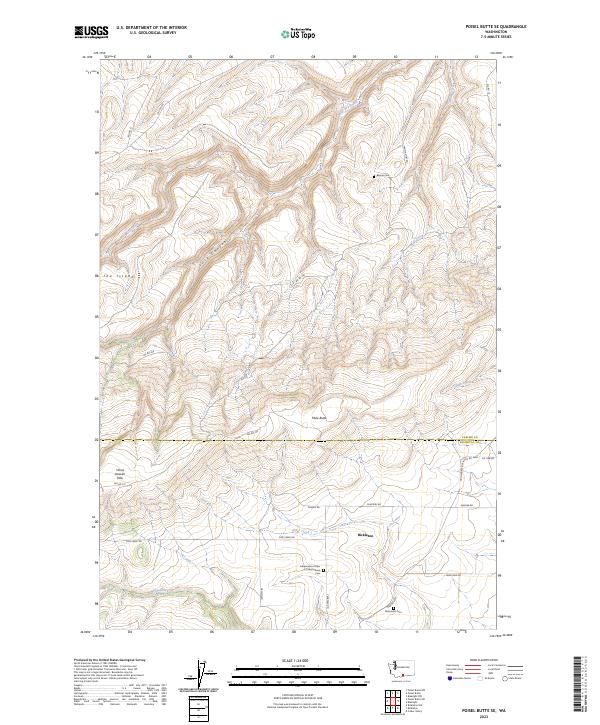 US Topo 7.5-minute map for Poisel Butte SE WA