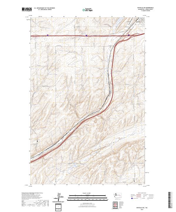 US Topo 7.5-minute map for Ritzville SW WA