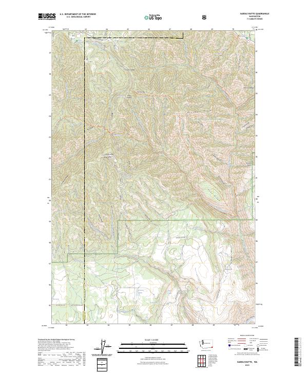 US Topo 7.5-minute map for Saddle Butte WA