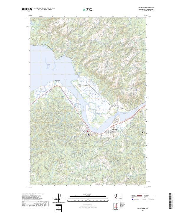 US Topo 7.5-minute map for South Bend WA