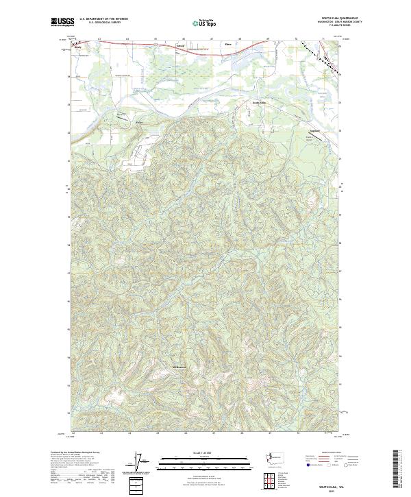 US Topo 7.5-minute map for South Elma WA – American Map Store