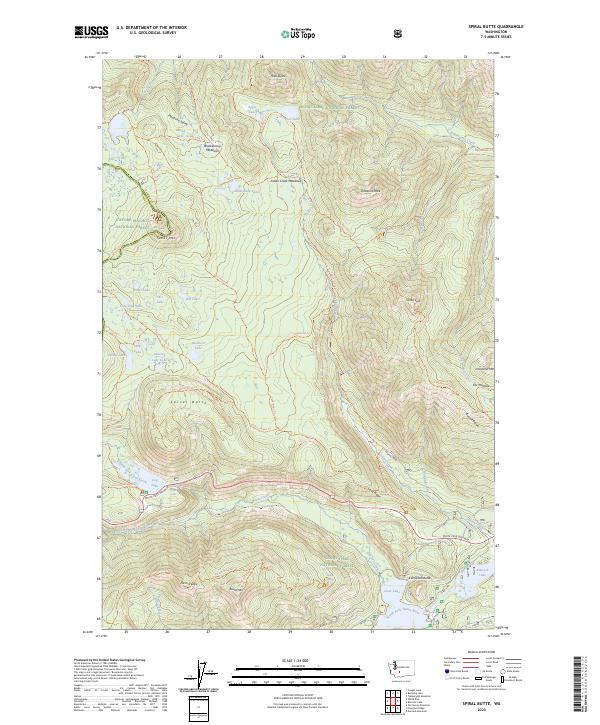 US Topo 7.5-minute map for Spiral Butte WA