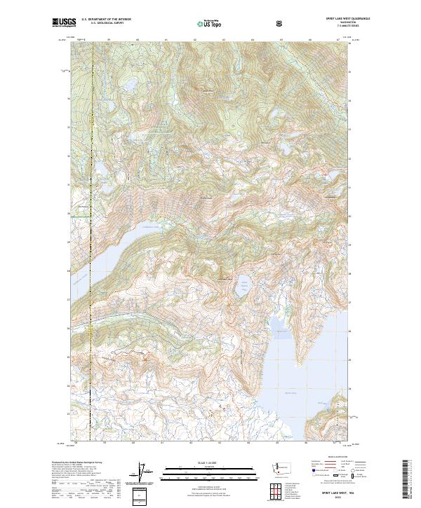 US Topo 7.5-minute map for Spirit Lake West WA