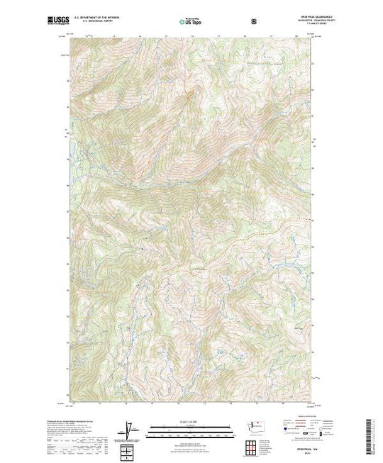 US Topo 7.5-minute map for Spur Peak WA – American Map Store