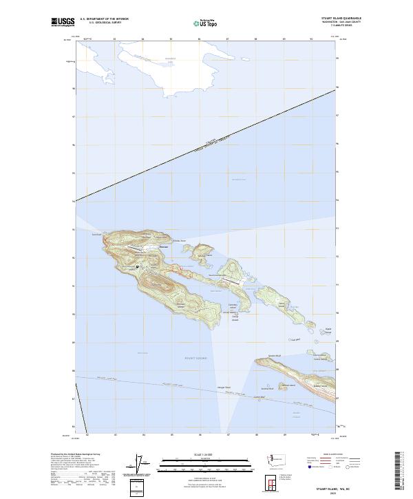 Stuart Range Map US Topo 7.5-minute map for Stuart Island WABC – American Map Store