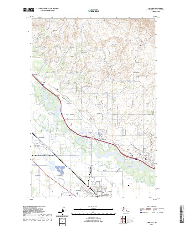 US Topo 7.5-minute map for Toppenish WA – American Map Store