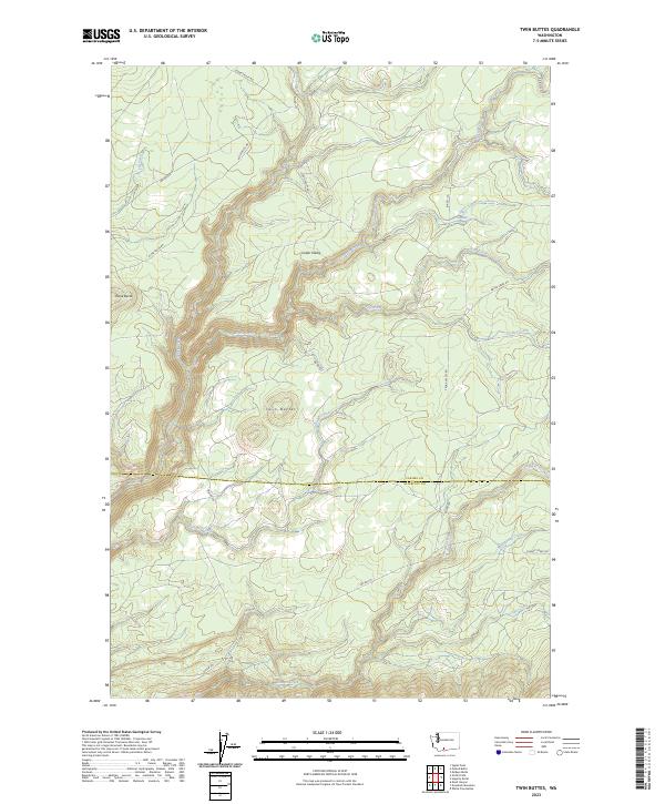 US Topo 7.5-minute map for Twin Buttes WA