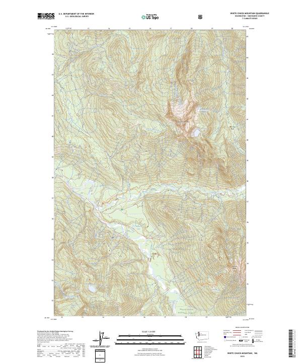 US Topo 7.5-minute map for White Chuck Mountain WA – American Map Store