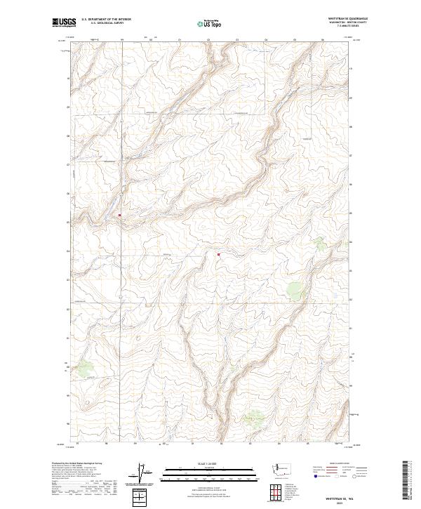 US Topo 7.5-minute map for Whitstran SE WA